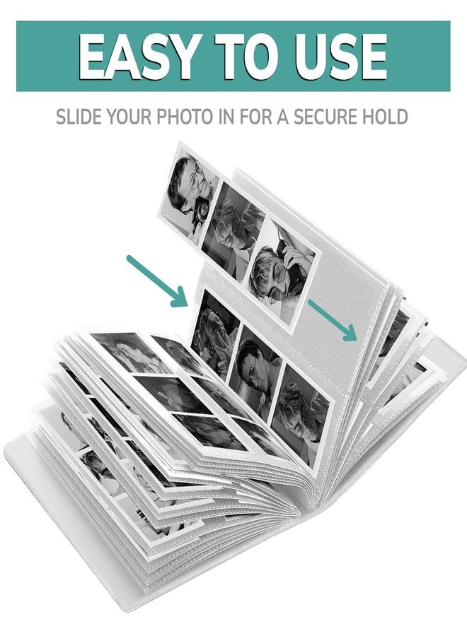 pbf PHOTO BOOTH FRAMES PBF Photo Booth Album | 2x6 Album w/ Sleeves | 2x6 Strips Memory Book | Wedding Photo Strip Album | 100 Pages, Holds 200 Photos (White, 1-Pack) - Image 5